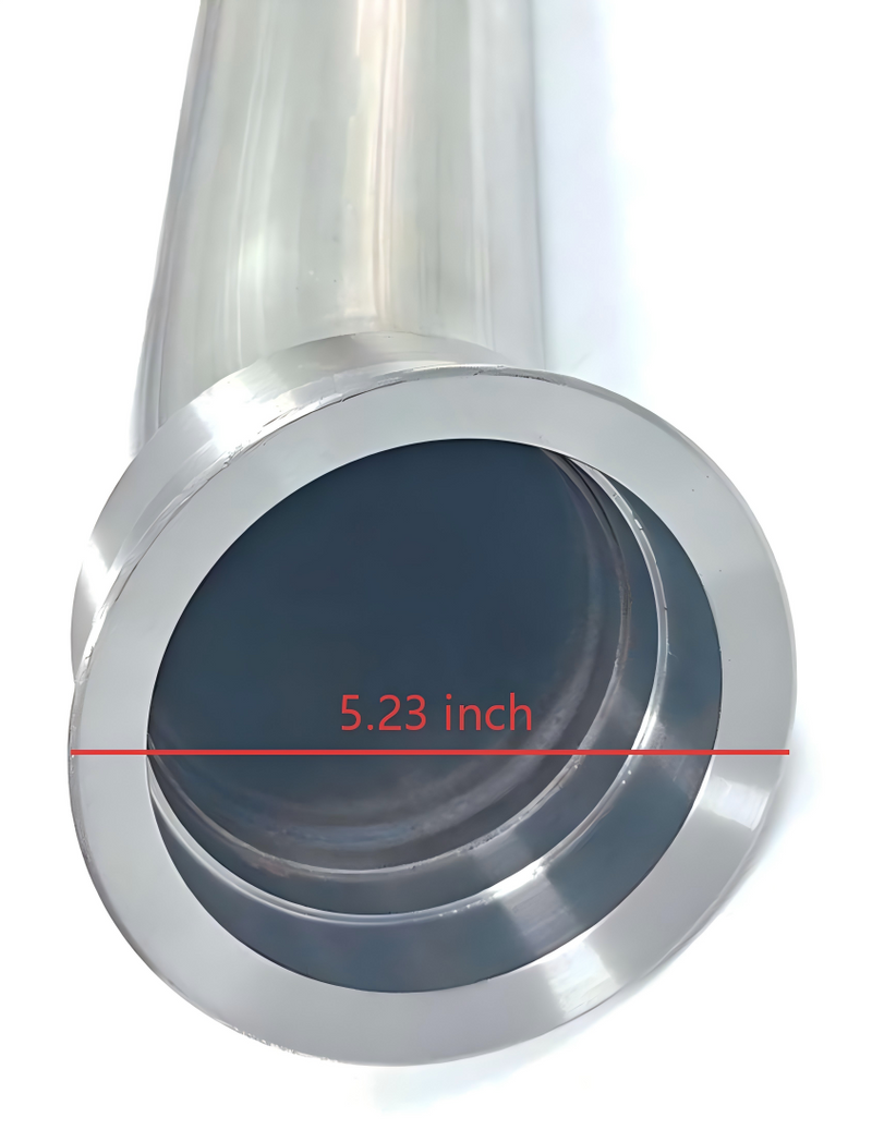 T409 stainless steel mandrel-bent 4 inch DPF delete pipe close-up detail