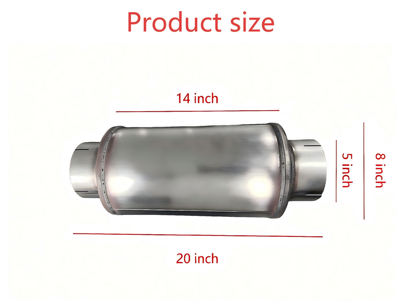 5 inch straight-through diesel performance muffler inlet diameter close-up