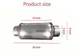 Cavusheo 5" Compact Diesel Muffler - 20" Overall Length for Tight Fits | Straight-Through Performance Muffler