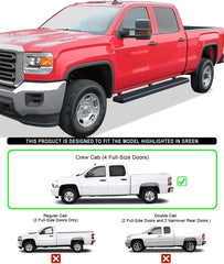 Cavusheo 5" Running Boards Side Steps Black For 01-13 Chevy Silverado GMC Sierra Crew Cab