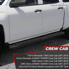 Cavusheo For 2007-2019 Chevy Silverado GMC Sierra Crew Cab Nerf Step Bar Running Boards